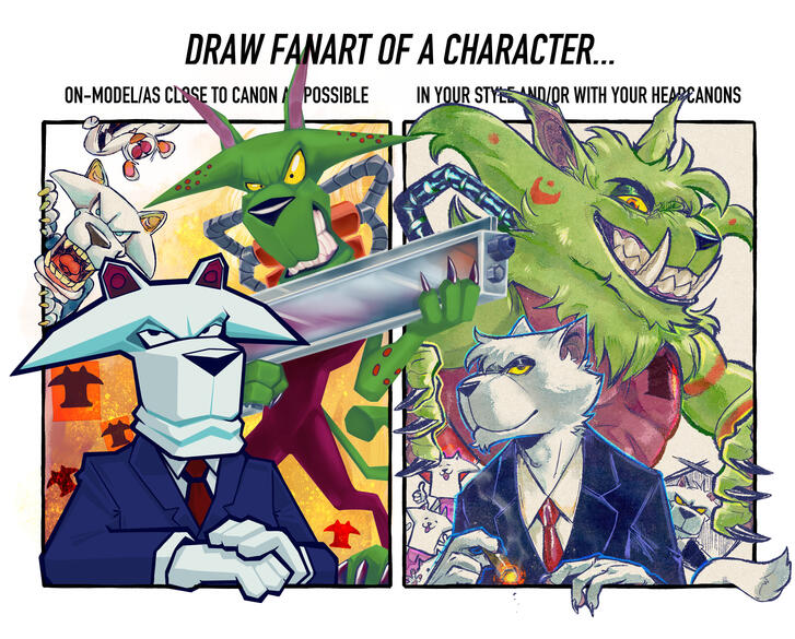 Character Design applied to a meme template