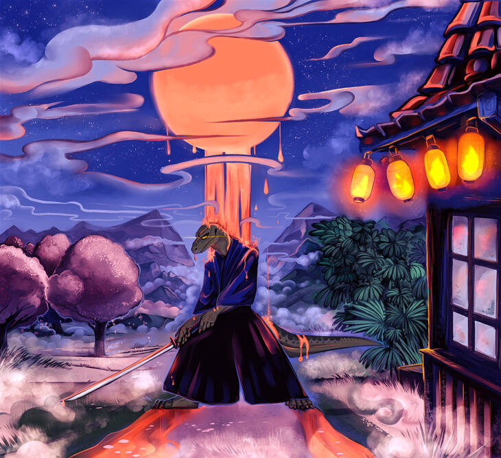 Commission: Misty Sword Draw [2020] featuring Jethorex character